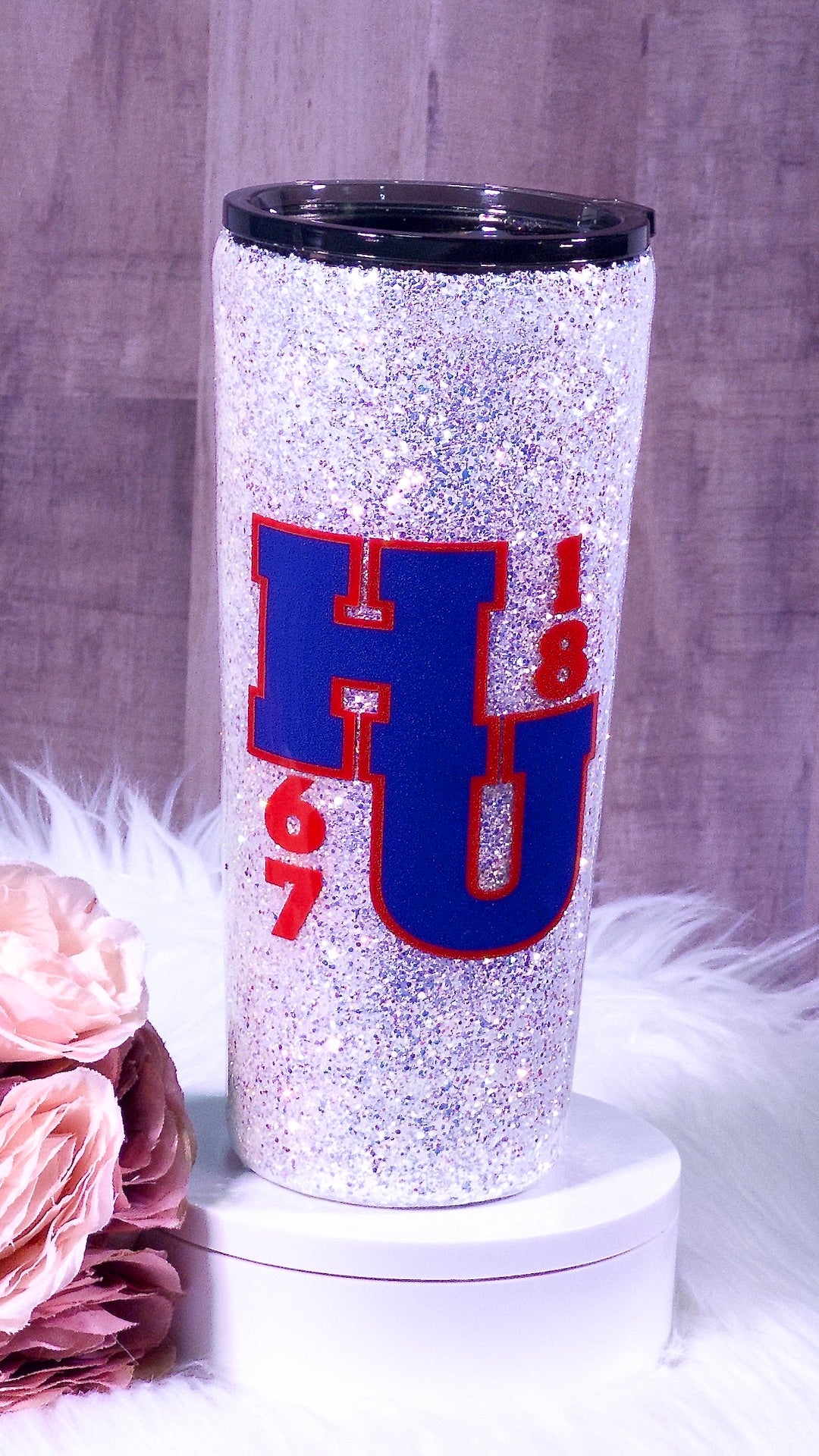 Blingy Howard University Glitter Tumbler