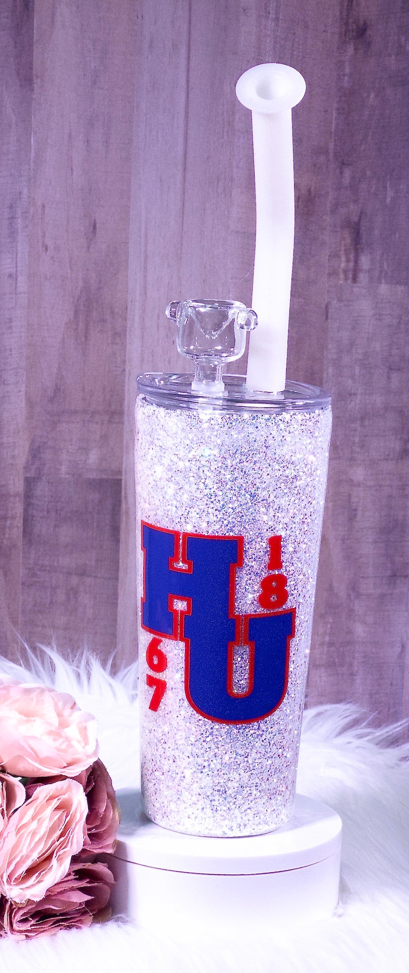Blingy Howard University Glitter Tumbler