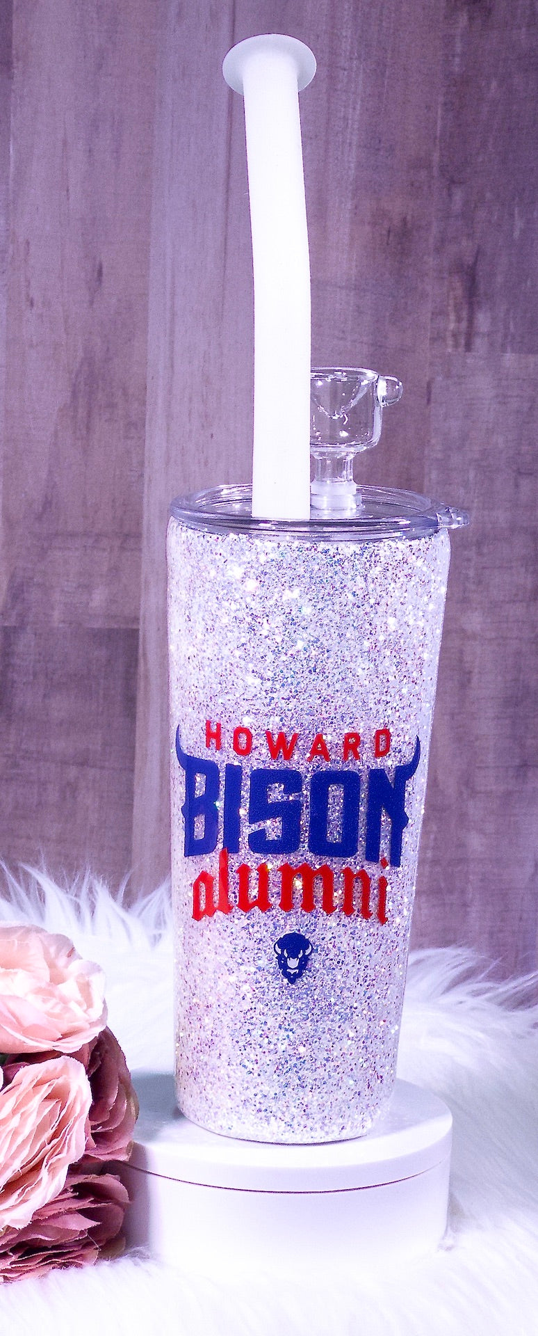 Blingy Howard University Glitter Tumbler