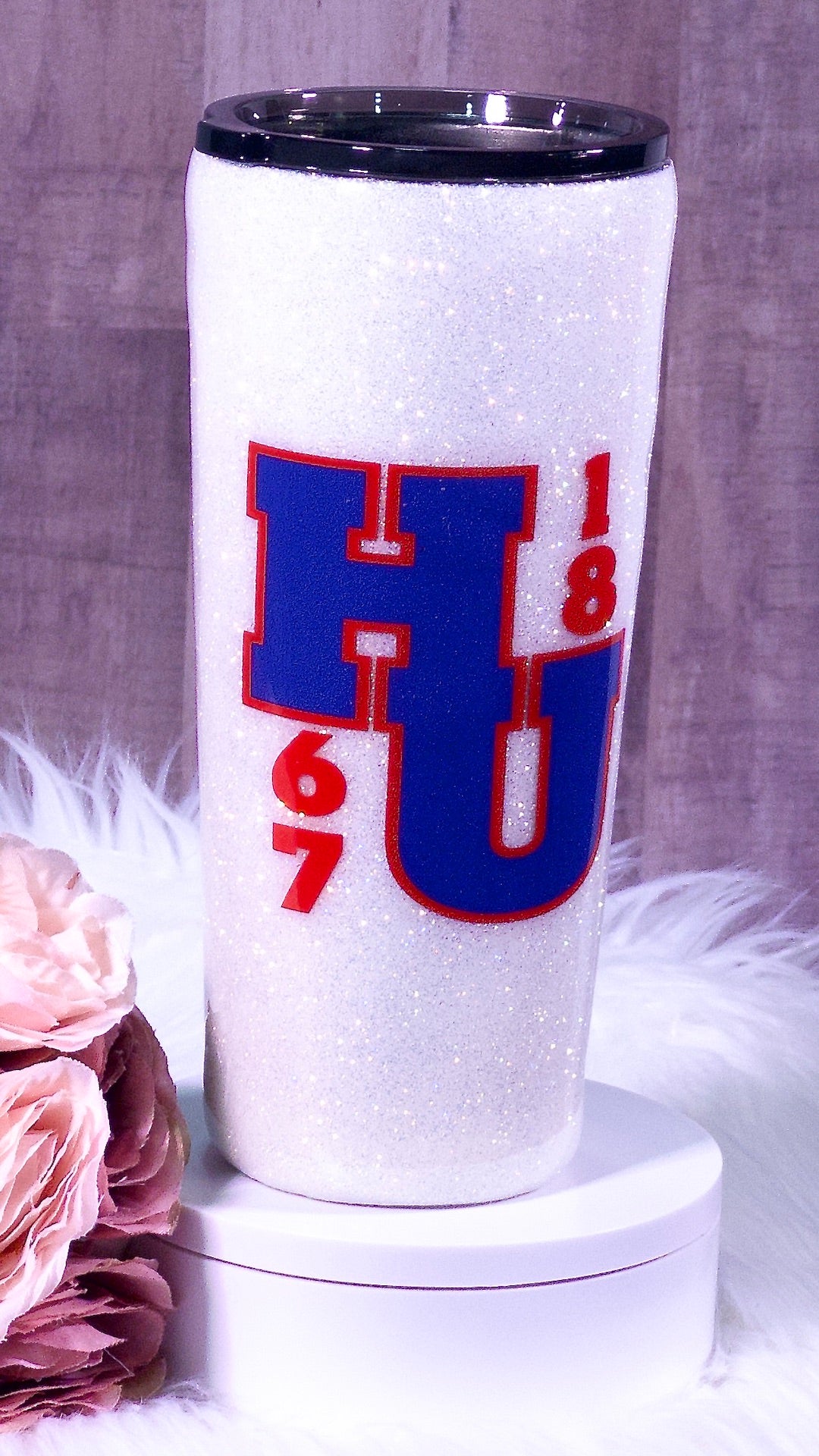 Howard University Glitter Tumbler