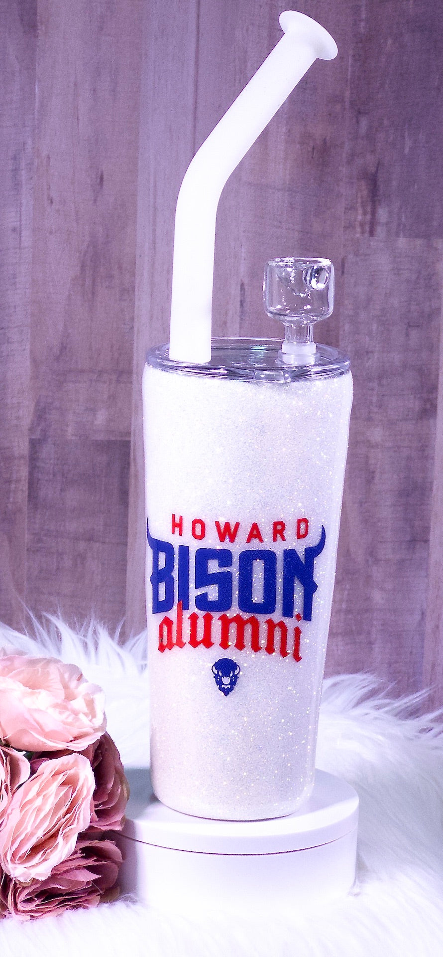 Howard University Glitter Tumbler