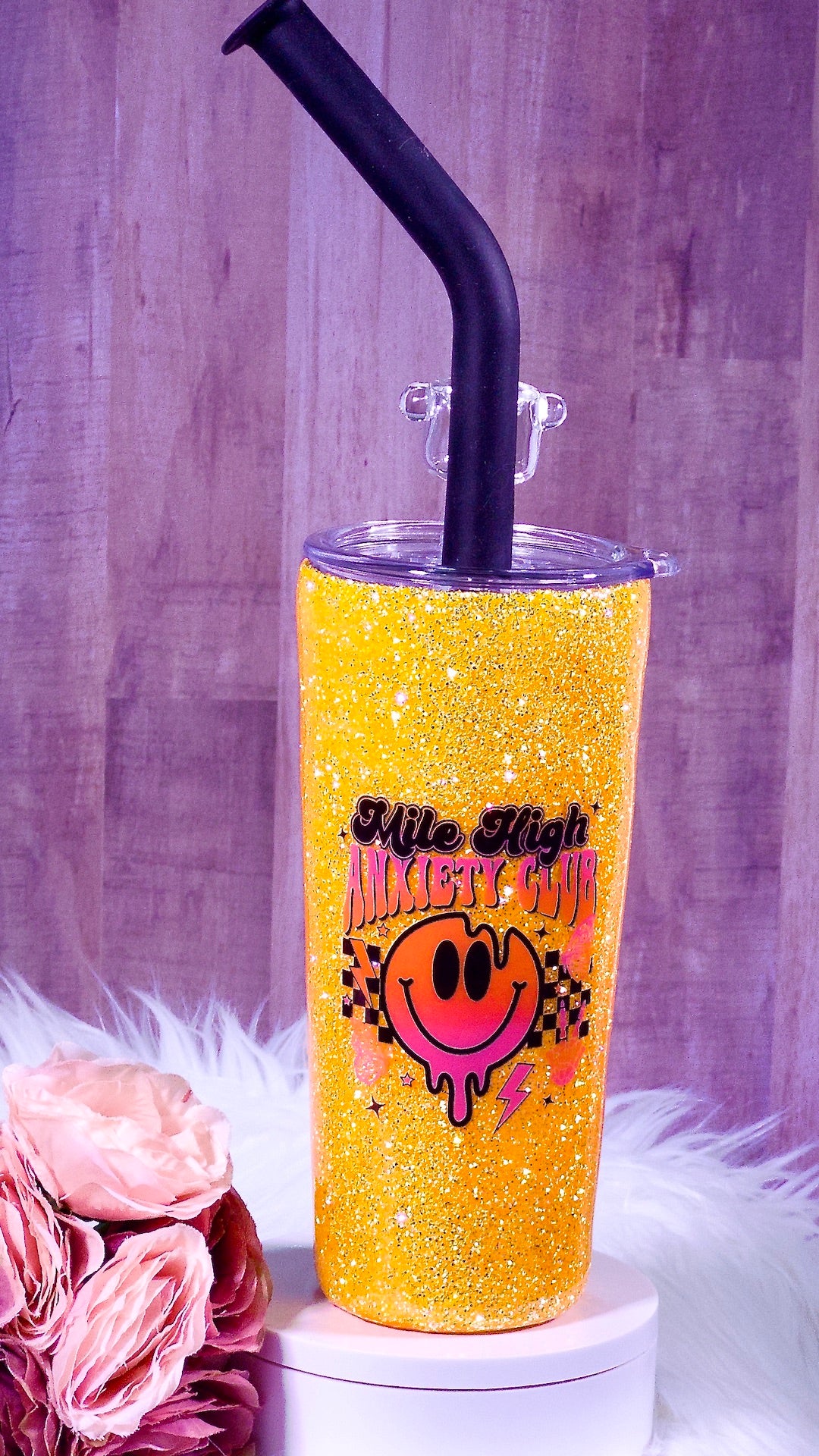 Mile High Anxiety Glitter Tumbler