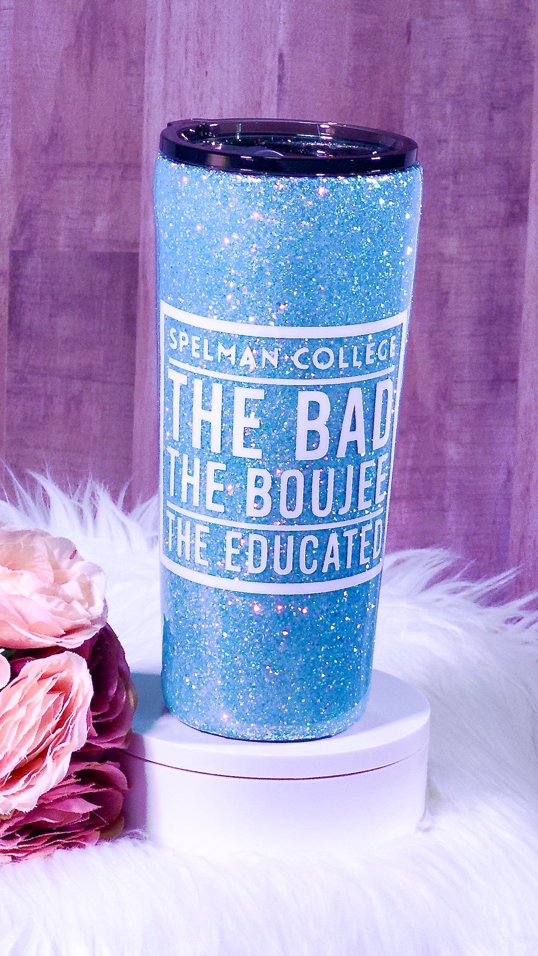 Spelman College Glitter Tumbler