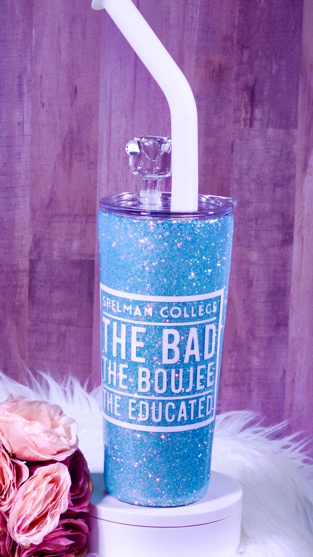 Spelman College Glitter Tumbler