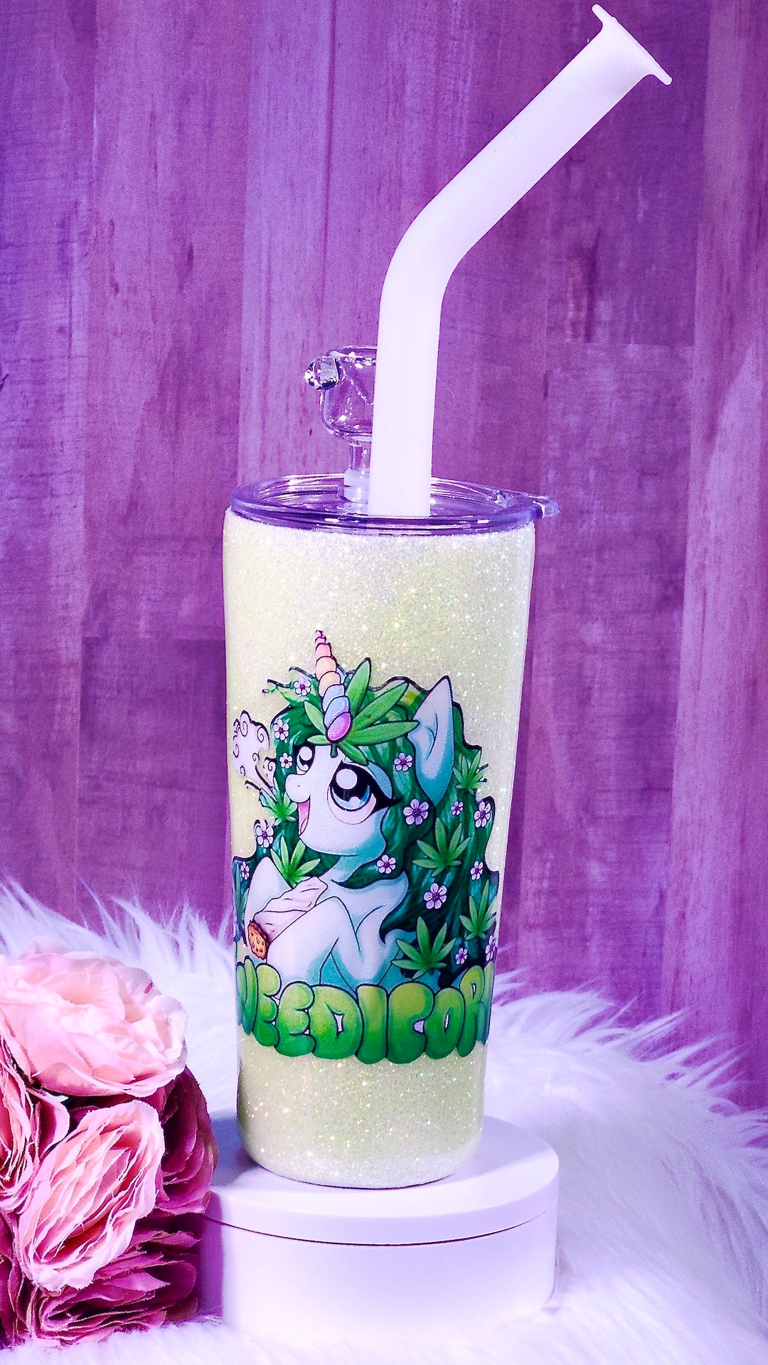 Weedicorn Glitter Tumbler