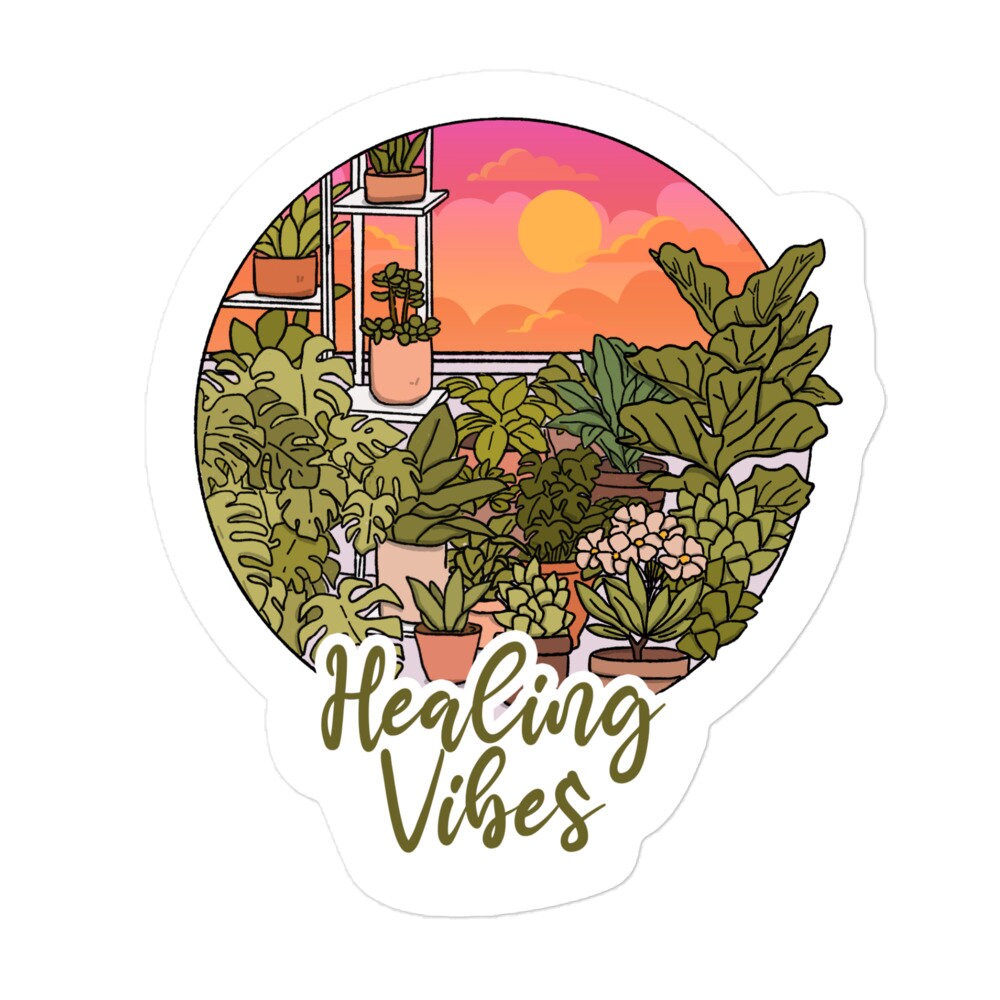 Healing Vibes Plant Sticker