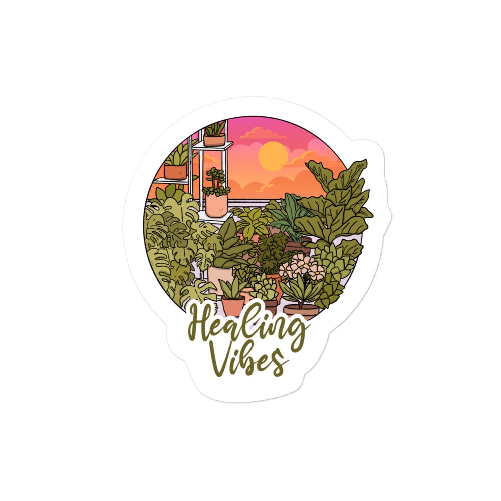 Healing Vibes Plant Sticker
