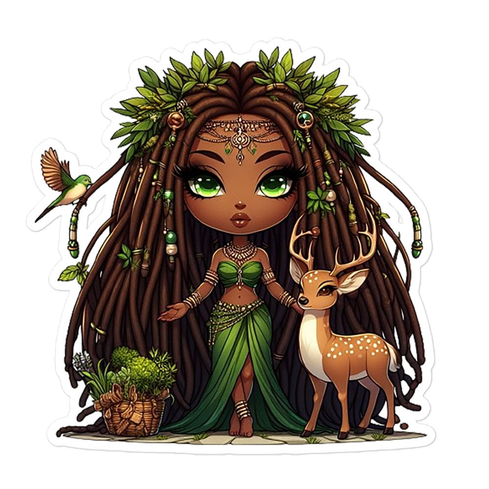Aja Chibi Orisha Sticker