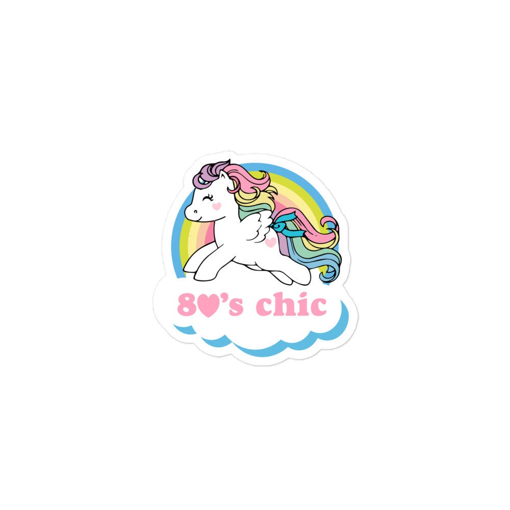 Retro 80s Pony Sticker, Neon Pink Decal, Vintage Horse Design, Cute Laptop Sticker, Trendy Decal