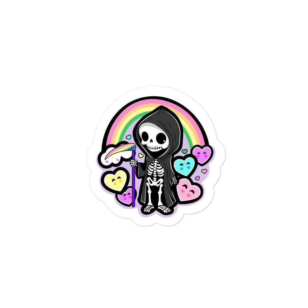 Kawaii Grim Reaper Sticker