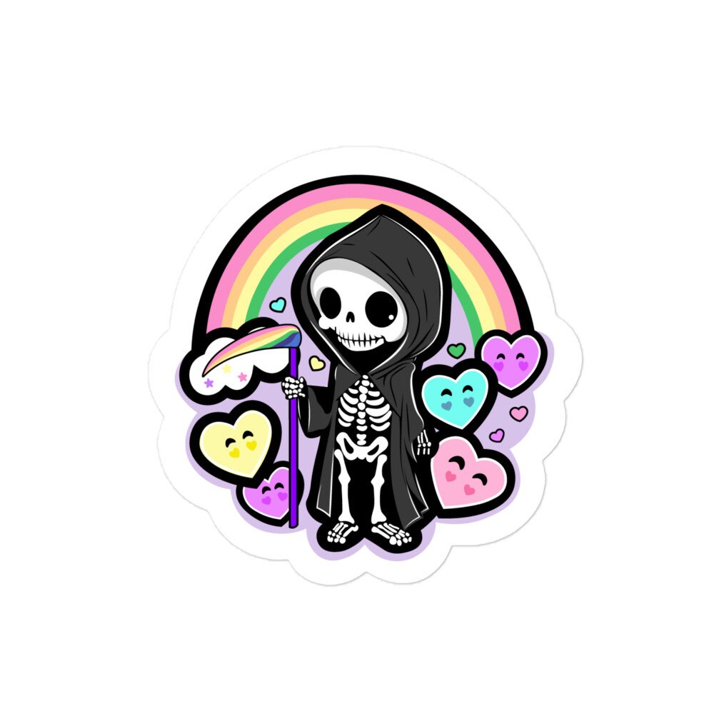 Kawaii Grim Reaper Sticker