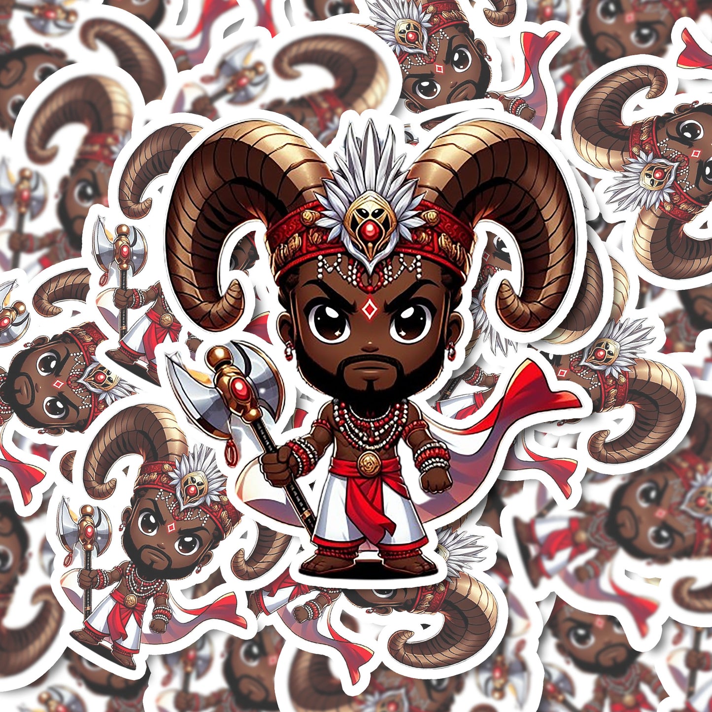 Chango Chibi Orisha Sticker