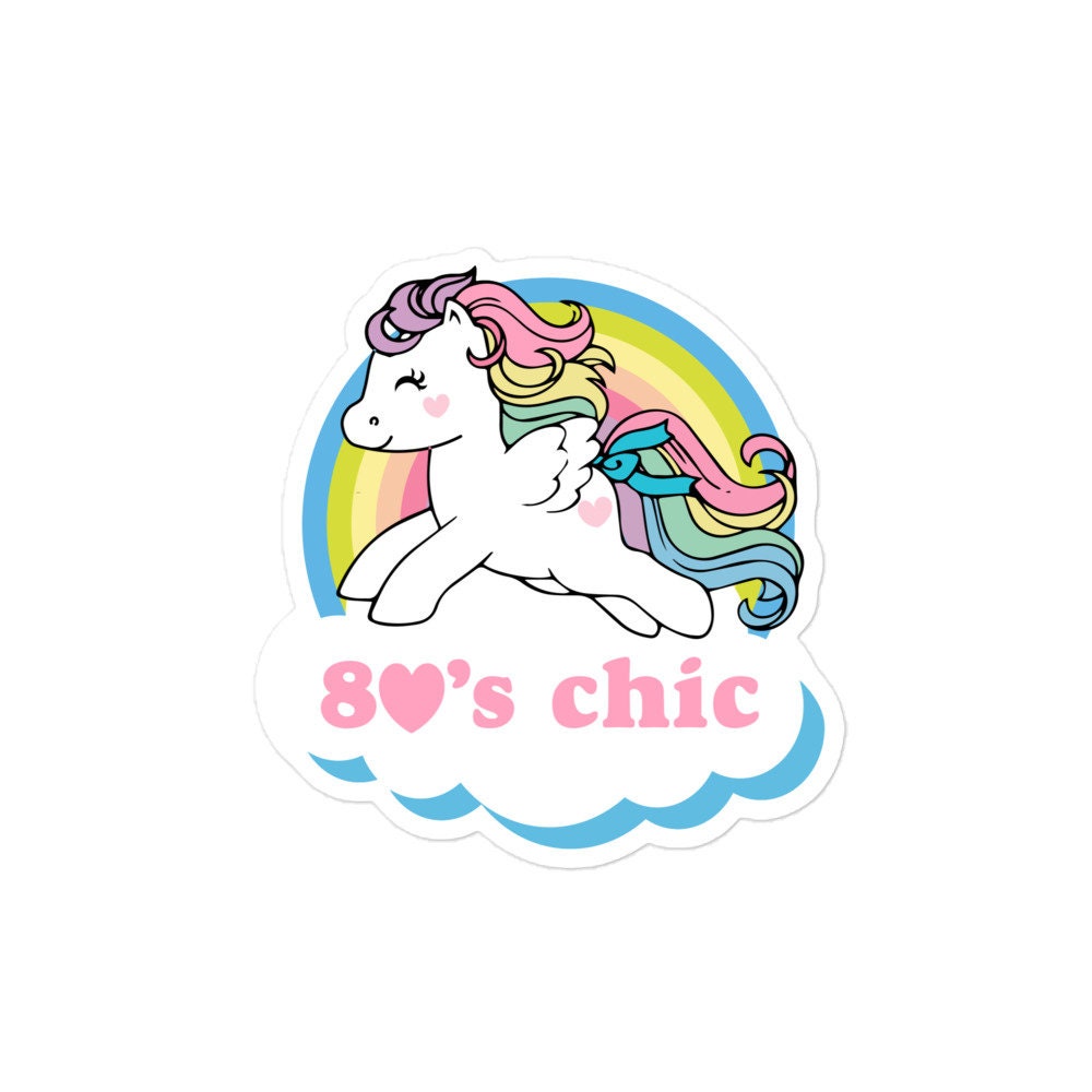 Retro 80s Pony Sticker, Neon Pink Decal, Vintage Horse Design, Cute Laptop Sticker, Trendy Decal