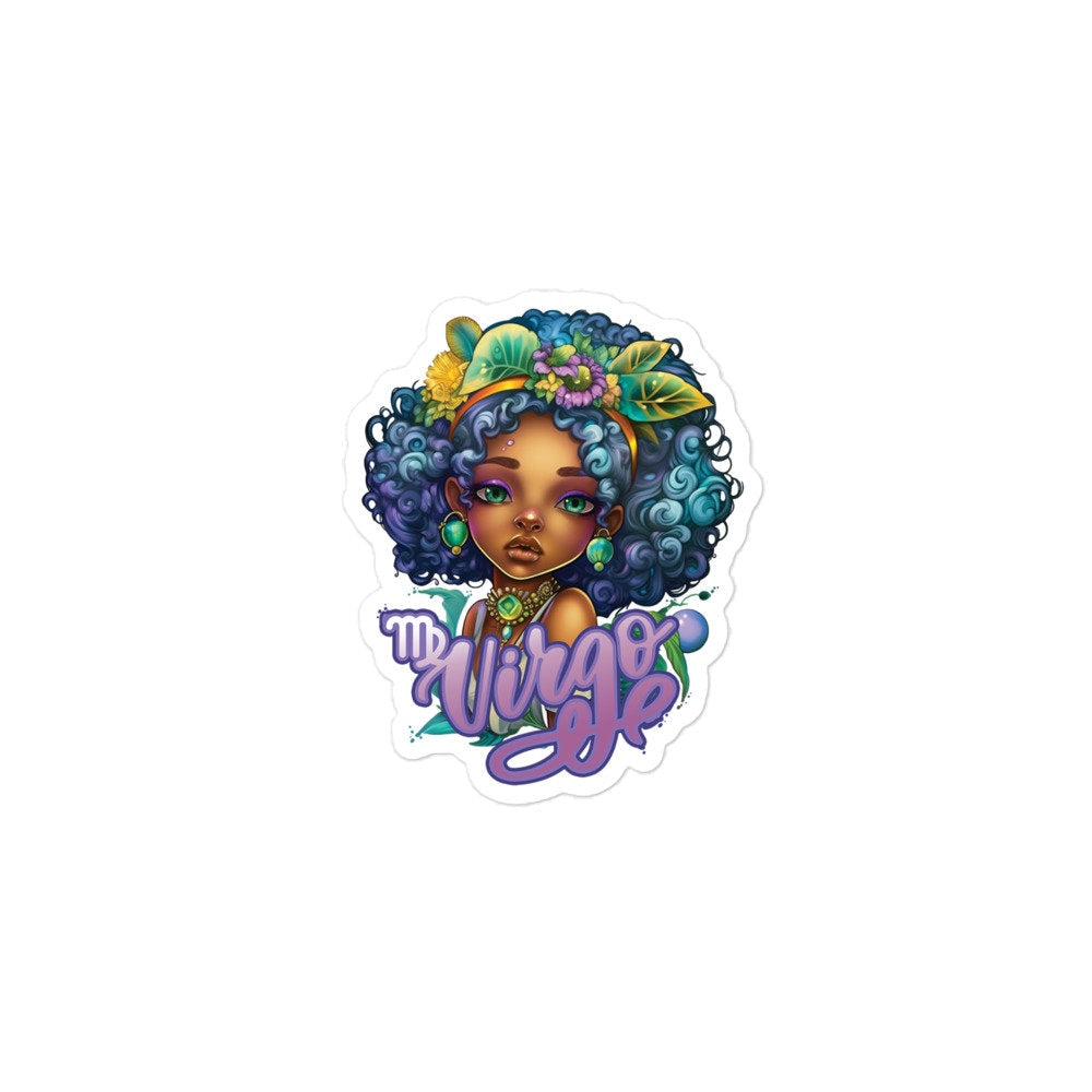 Black Girl Virgo Sticker