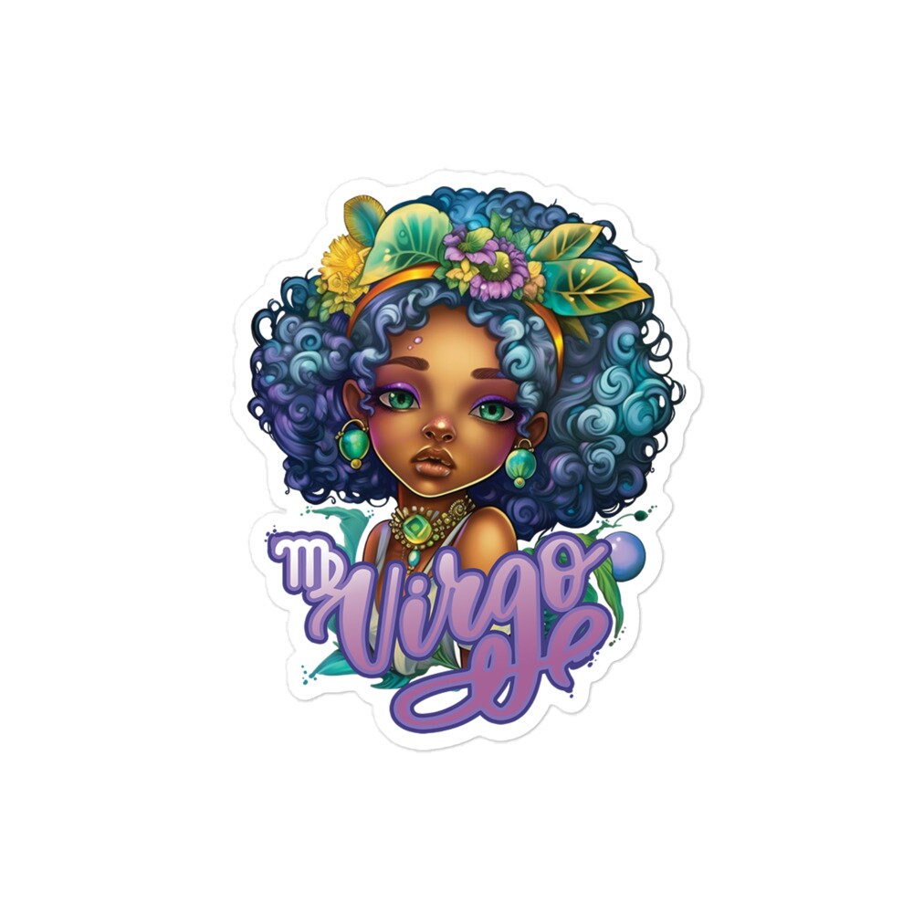 Black Girl Virgo Sticker