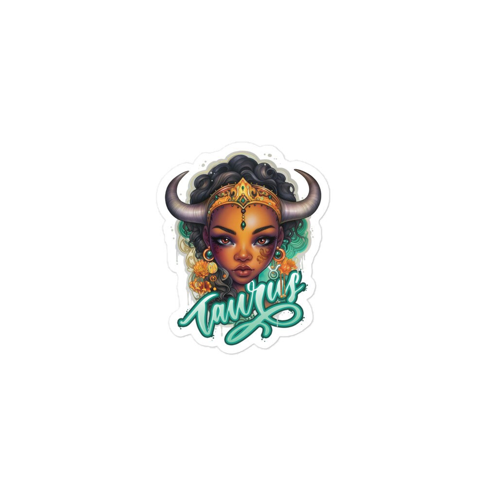 Black Girl Taurus Zodiac Sticker