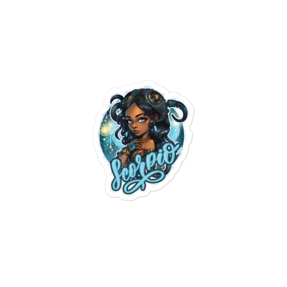 Black Girl Scorpio Zodiac Sticker