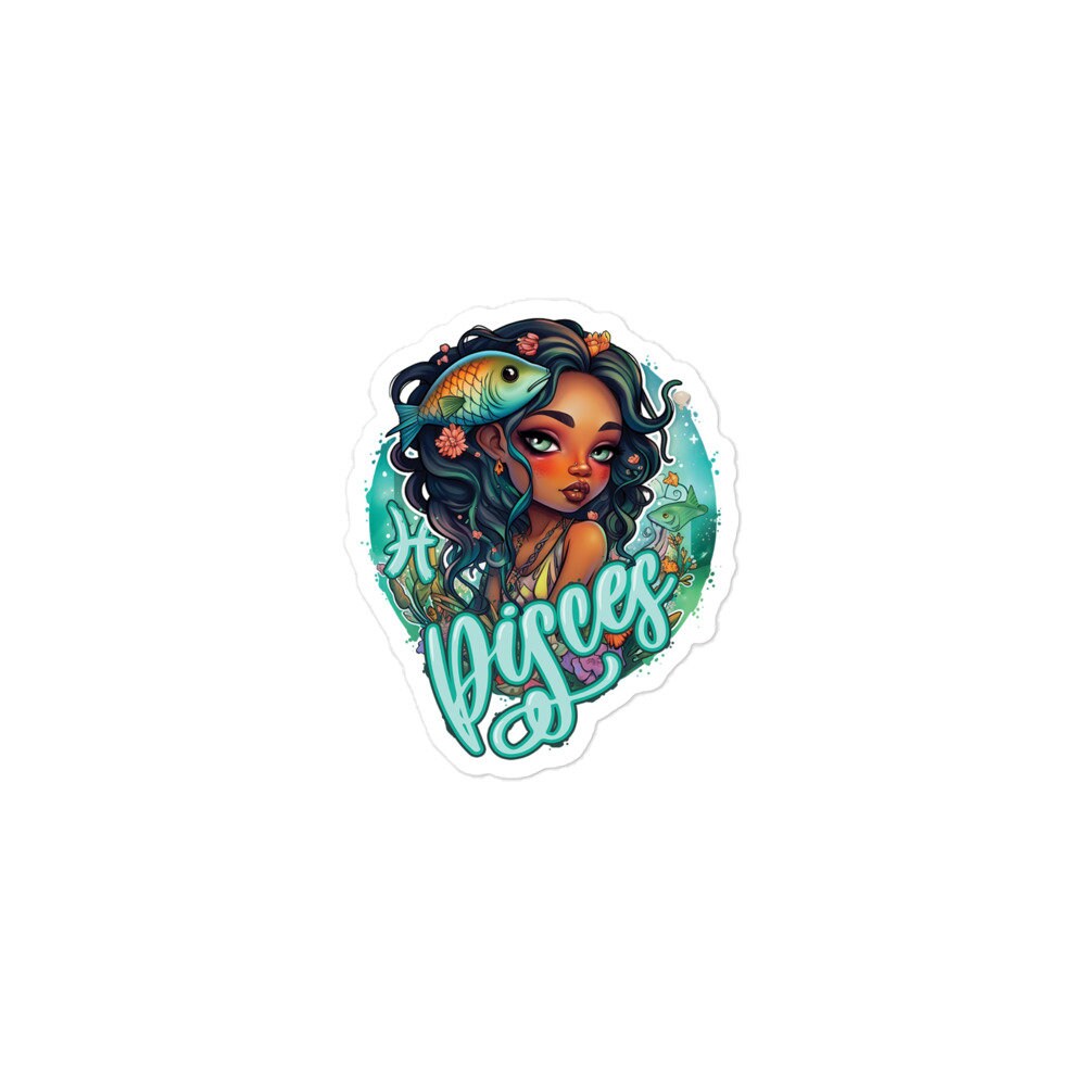 Black Girl Pisces Zodiac Sticker