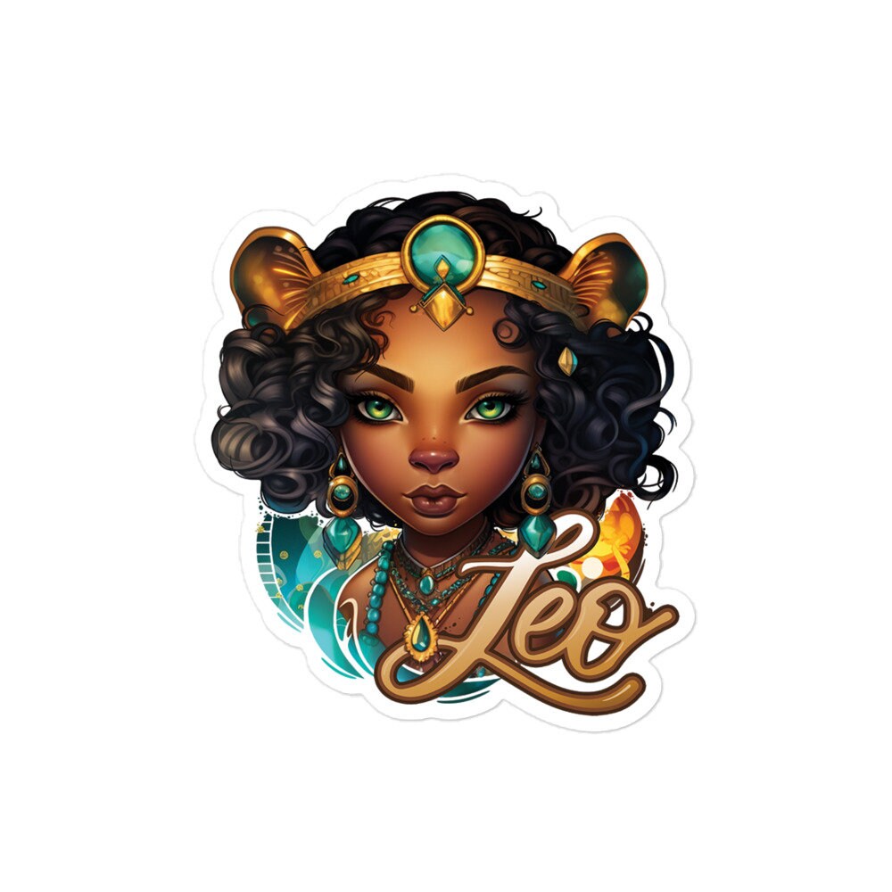 Black Girl Leo Zodiac Sticker