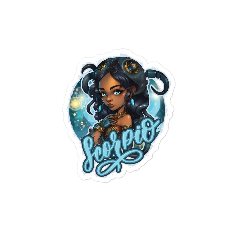 Black Girl Scorpio Zodiac Sticker