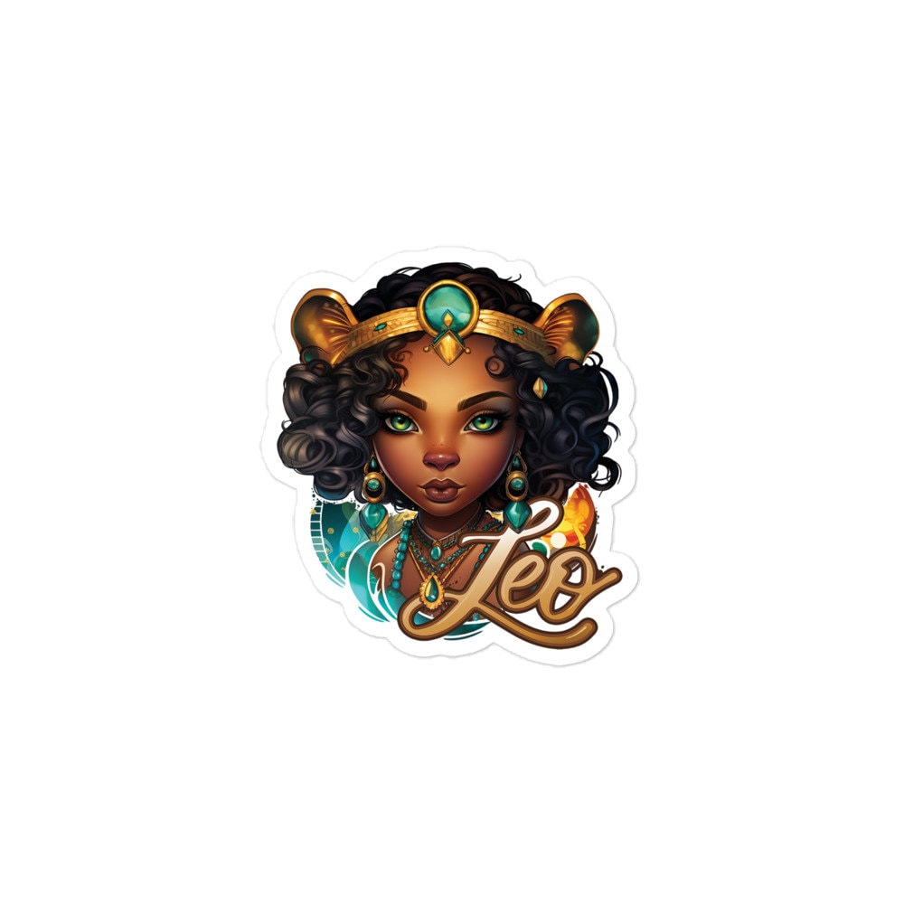 Black Girl Leo Zodiac Sticker