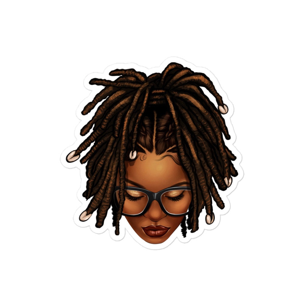 Afro Locs Messy Bun Sticker