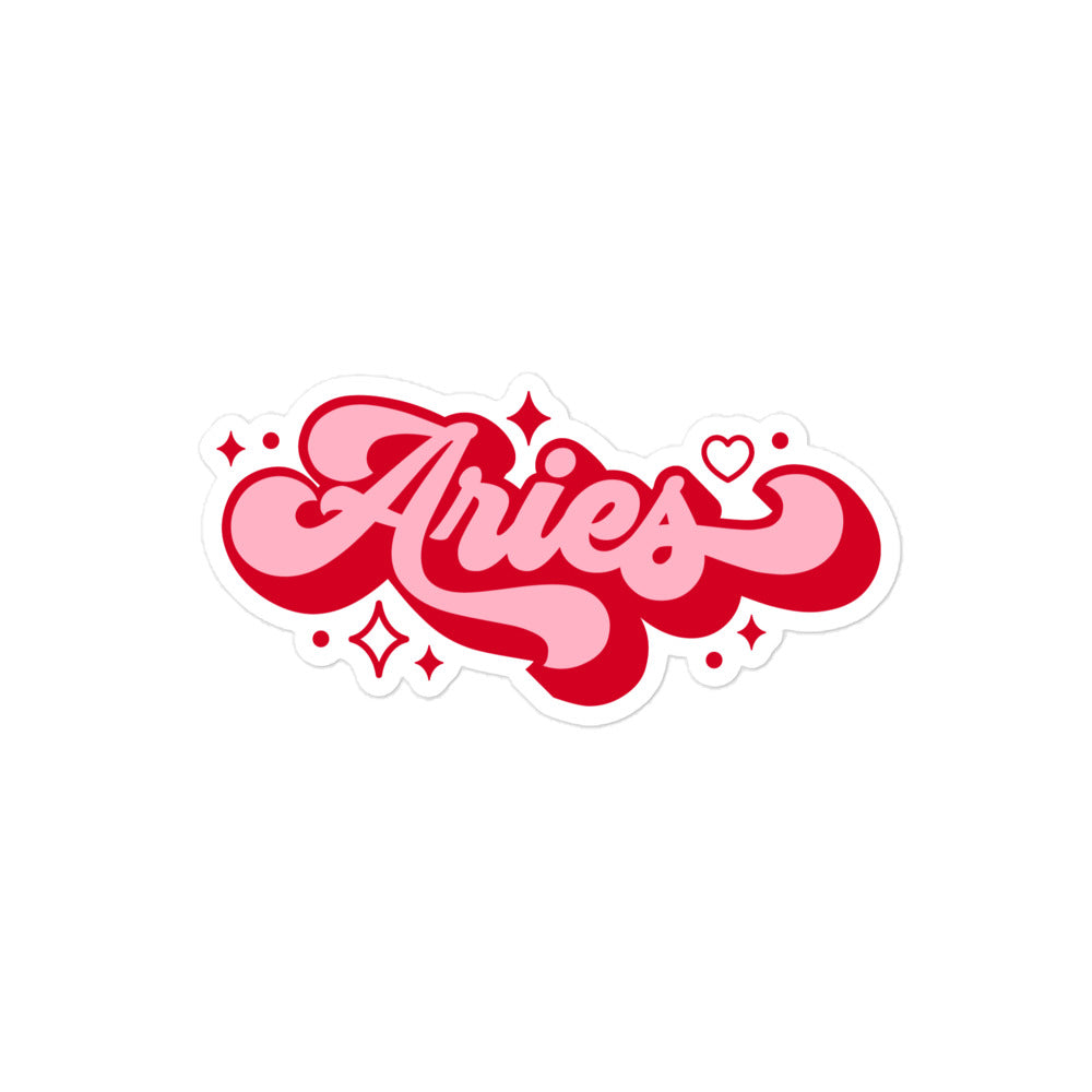 Aries Zodiac Name Sticker