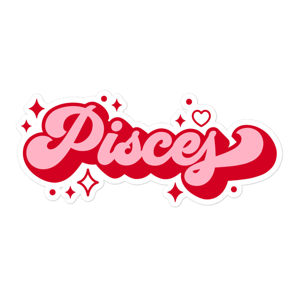 Pisces Zodiac Name Sticker