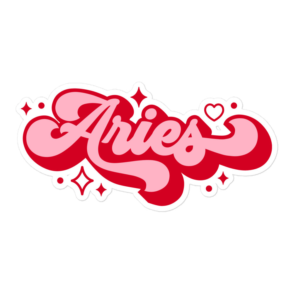 Aries Zodiac Name Sticker