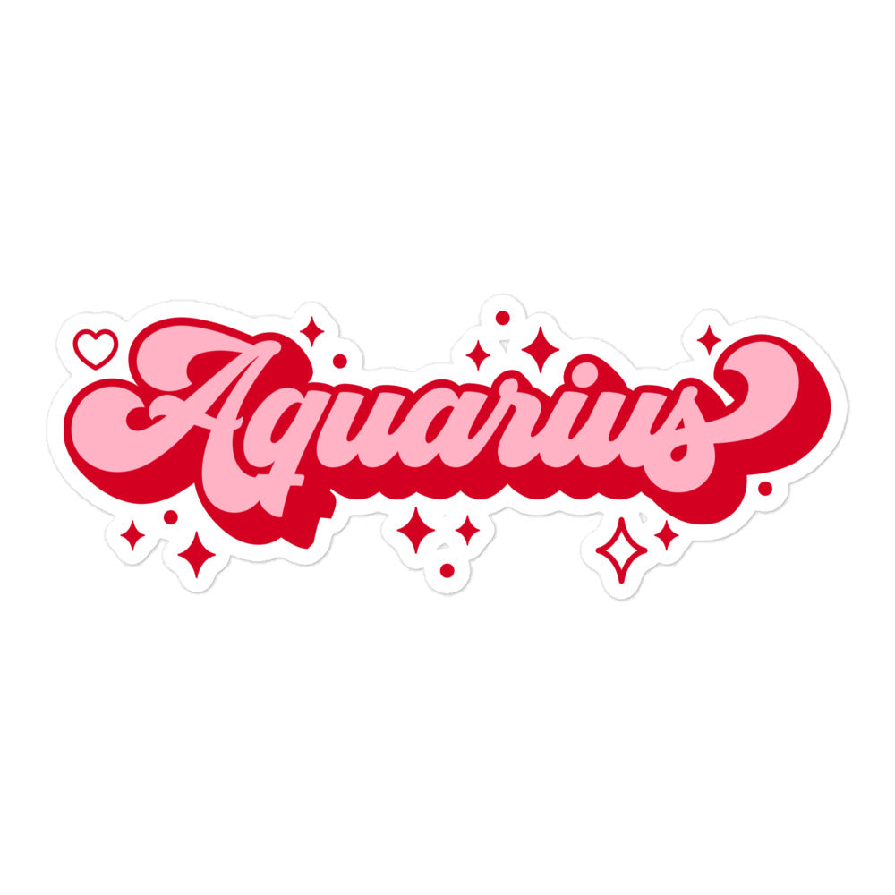 Aquarius Zodiac Name Sticker
