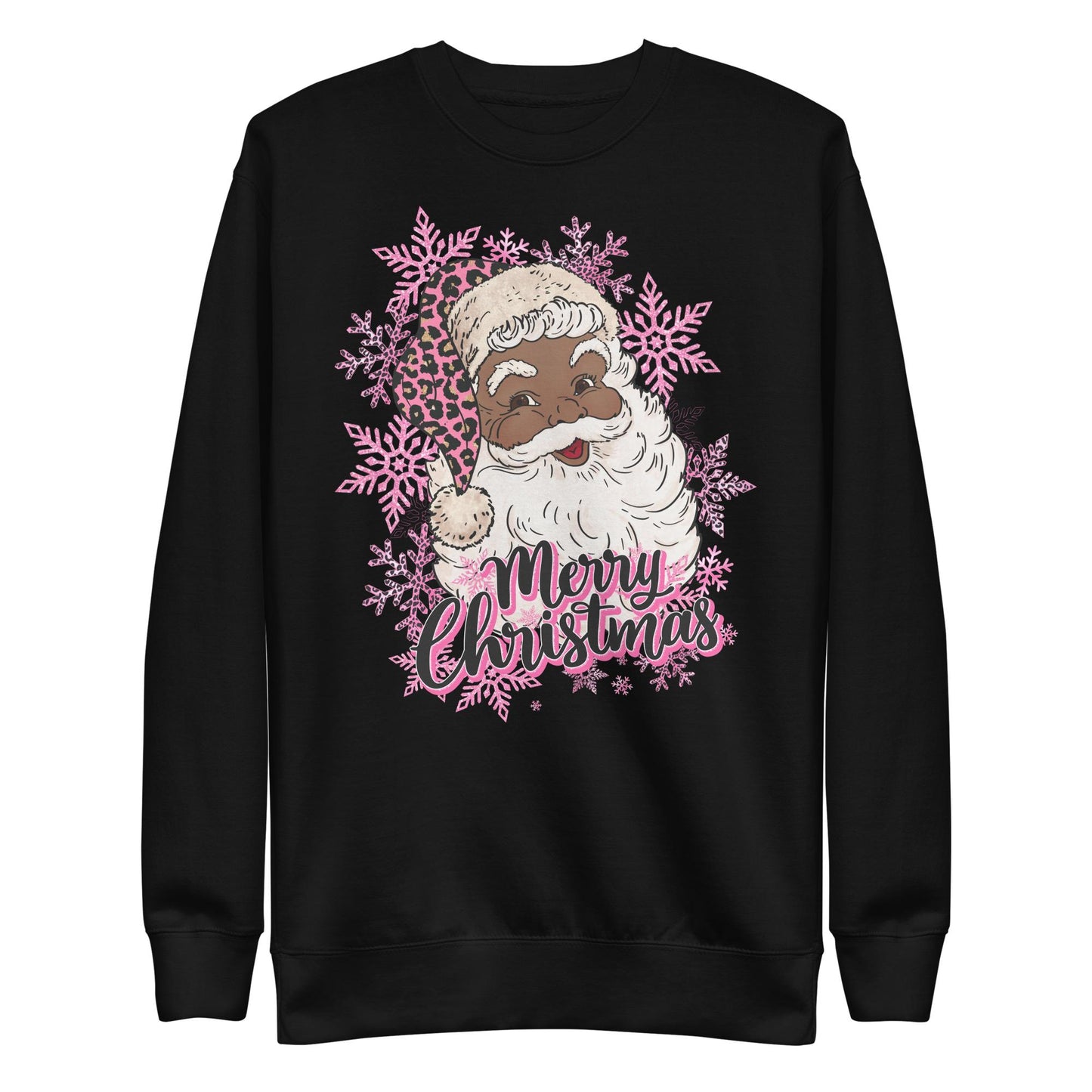 Black Santa Merry Christmas Sweatshirt, African-American Santa