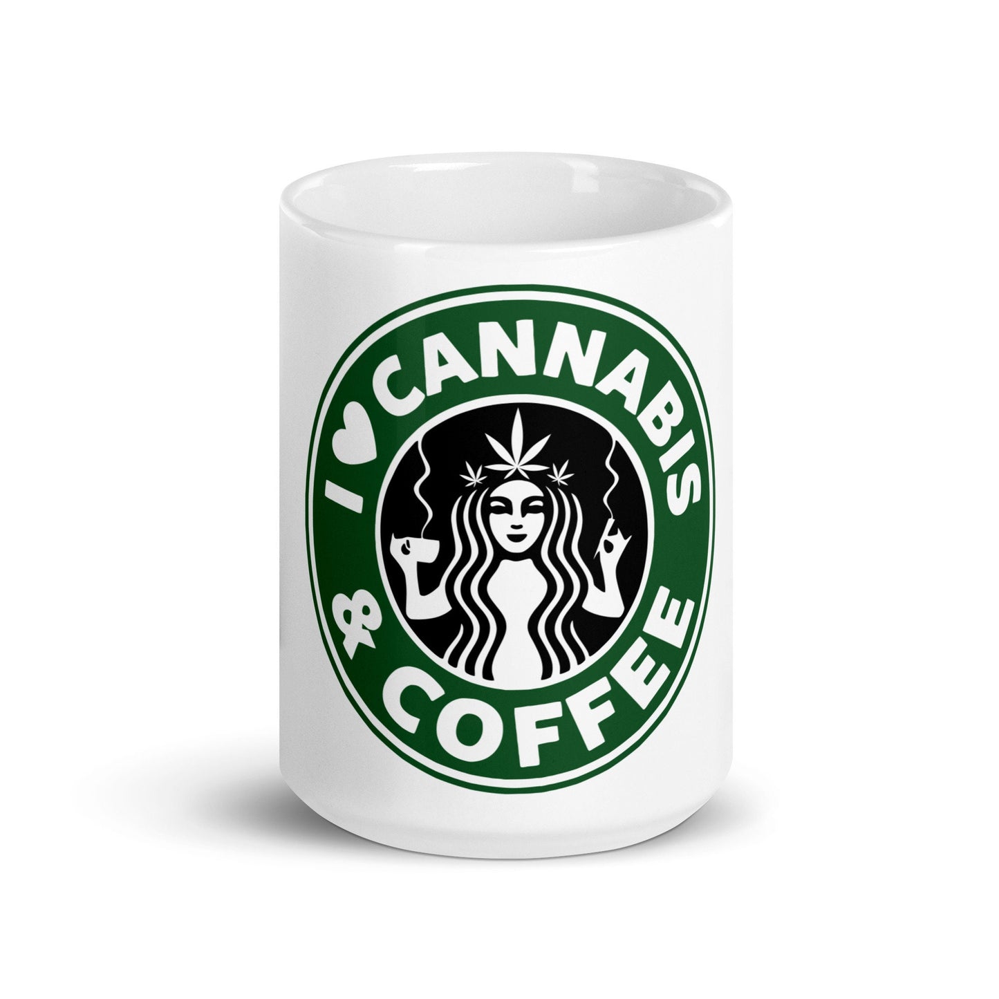 I love Cannabis & Coffee, Stoner Mug, Wake and Bake Mug, Starbucks-Inspired Mug