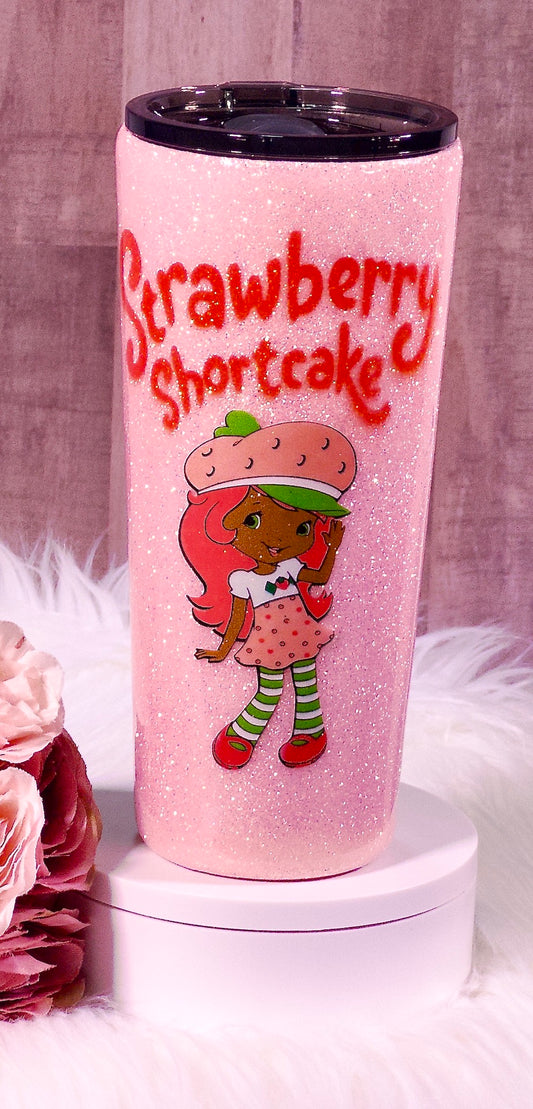 Modern Strawberry Shortcake Glitter Tumbler