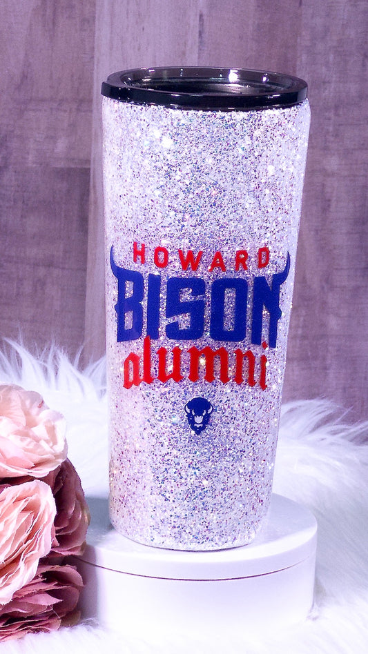 Blingy Howard University Glitter Tumbler