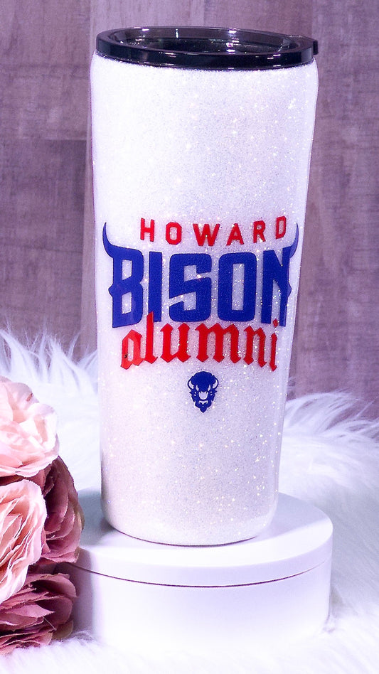 Howard University Glitter Tumbler