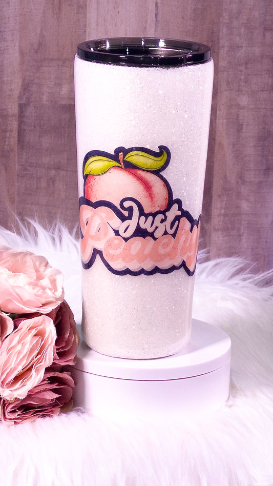 Peachy Glitter Tumbler