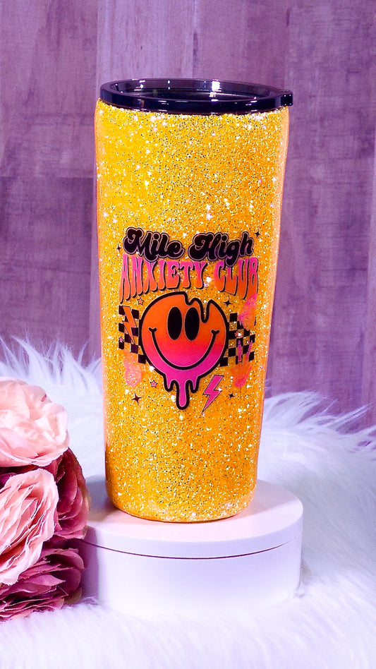 Mile High Anxiety Glitter Tumbler