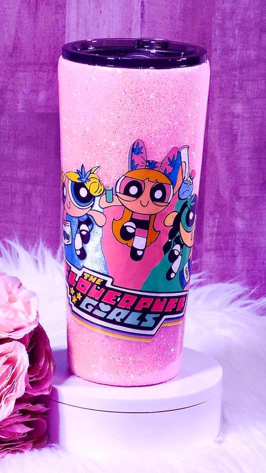 Power Puff Girls Glitter Tumbler