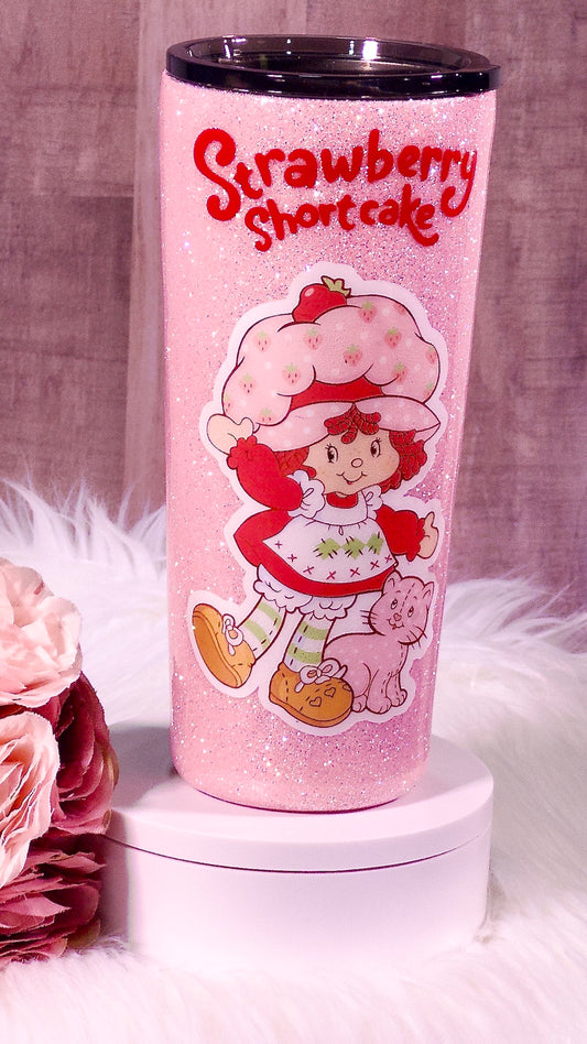 Strawberry Shortcake Glitter Tumbler