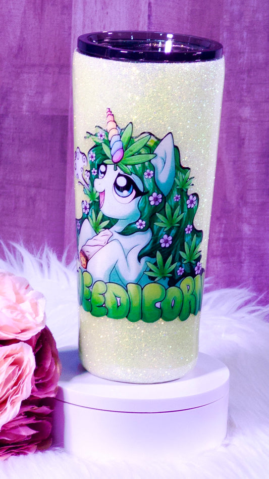 Weedicorn Glitter Tumbler