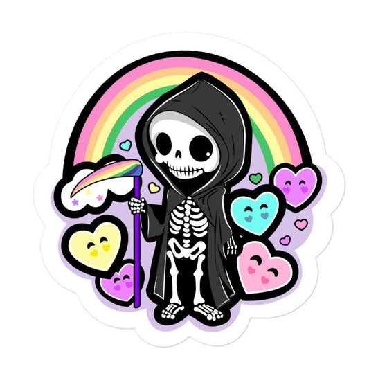 Kawaii Grim Reaper Sticker