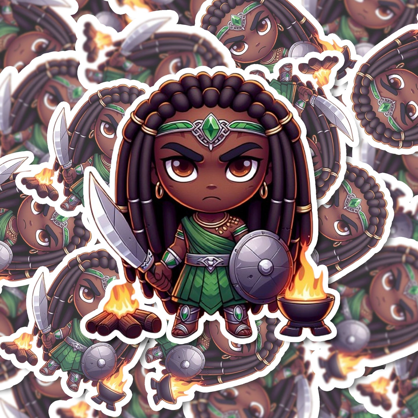 Ogun Chibi Orisha Sticker