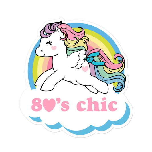 Retro 80s Pony Sticker, Neon Pink Decal, Vintage Horse Design, Cute Laptop Sticker, Trendy Decal