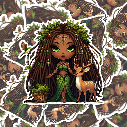 Aja Chibi Orisha Sticker