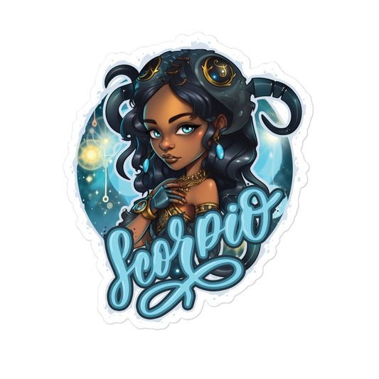 Black Girl Scorpio Zodiac Sticker