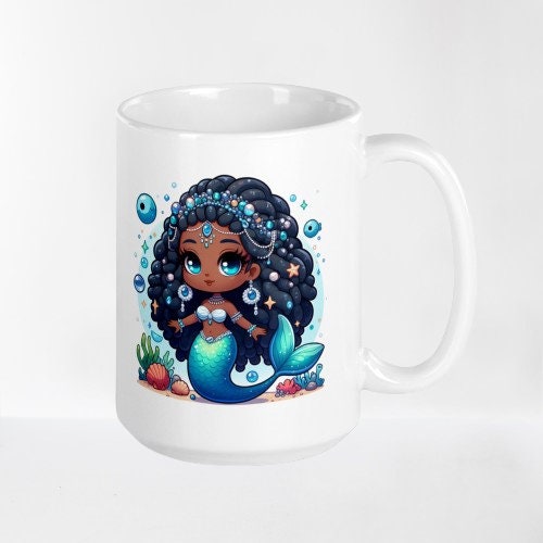 Yemaya Chibi Mug, Yemaya Chibi Mug, Chango Orisha Mug, Chibi Design, Afro-Cuban Deity Cup, Orisha Collection, Religious Gift