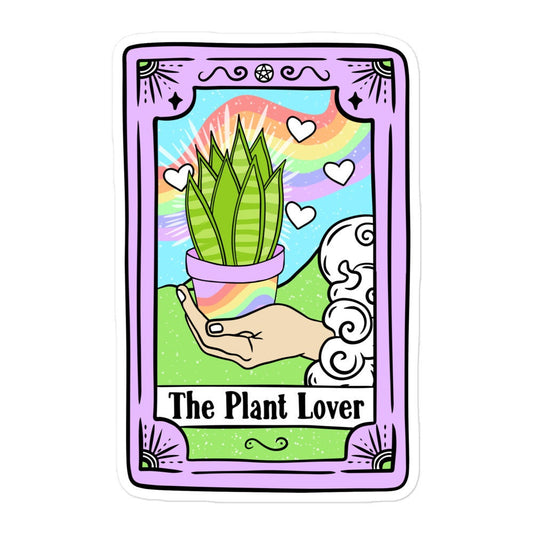 Plant Lover Tarot Card Sticker, Botanical Decal, Nature Inspired Sticker, Plant Enthusiast Gift