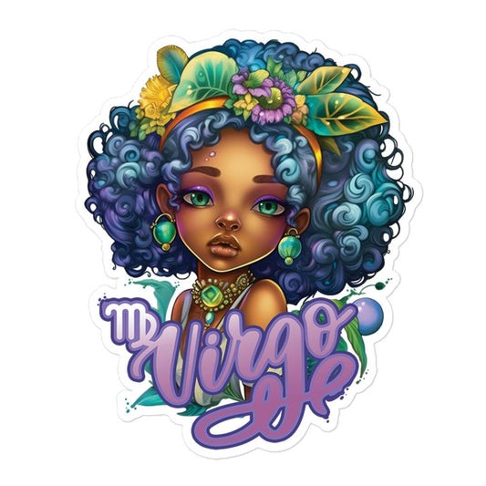 Black Girl Virgo Sticker