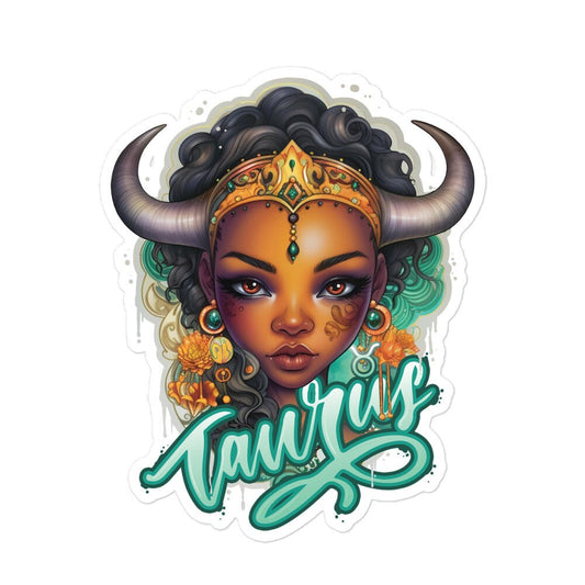 Black Girl Taurus Zodiac Sticker