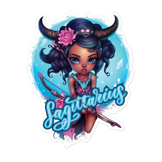 Black Girl Sagittarius Zodiac Sticker